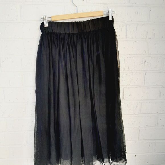 Love Fire Black Tulle Midi Full Skirt Feminine Balletcore Evening Holiday Sz: S - Picture 3 of 10